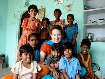 Group photo at volunteer project