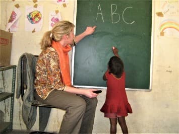 Cultural exchange with Indian children