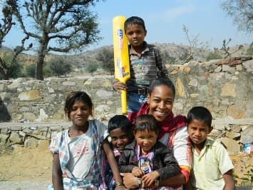 Volunteer group selfie in India